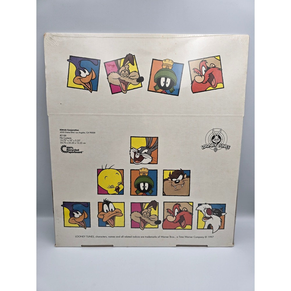 Vintage 1997 Looney Tunes Mailing Box Large 14x10x5.5 Bugs Bunny Daffy Duck NEW - Picture 1 of 8